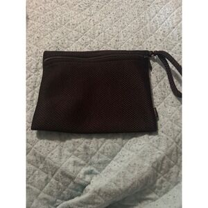 Mesh Wristlet Black Zip Travel Pouch Makeup Bag‎ Accessory Small Purse